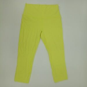 Lululemon Align High Rise Crop 21 Neon Yellow Nulu Yoga Leggings Womens Size 8